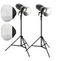 PDX LP200 PRO LED Beyaz Işık ikili 3 mt Ayak ve Balon Softbox Set