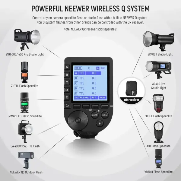 NEEWER QPRO-F Fujifilm Uyumlu TTL Kablosuz Flaş Tetikleyici