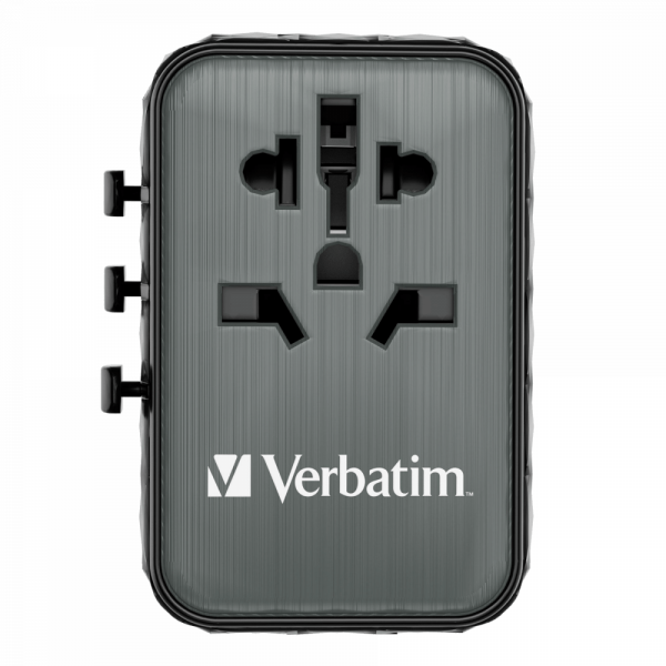 Verbatim 65W GAN 3 Evrensel Seyahat Adaptörü  2 x Usb-C PD ve QC 4+ 2 x Usb-A-(32120)
