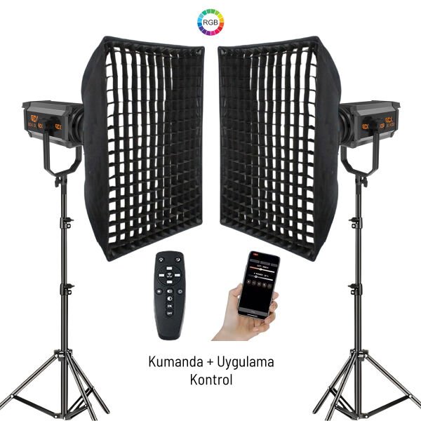 GDX 300 RGB III Profesyonel İkili Fotoğrafçılık ve Video Renkli Dolgu Işığı Seti