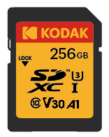 Kodak 256GB UHS-I U3 V30PRO SD Hafıza Kartı (160MB/s - 145MB/s)