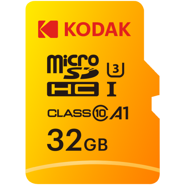 Kodak 32GB UHS-I U3/V30/A1 Micro SD Hafıza Kartı + Adaptör (Sarı)