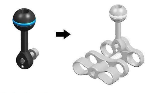 Nauticam Flaş Bağlantı Kolu (Vidalı)