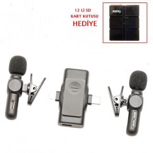 PDX V5-2 İkili Kablosuz Yaka Mikrofonu