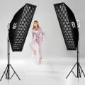 Gdx XL-Kit 2 COB LED Youtube Sürekli Video ve Fotoğraf Işık İkili Set + Gdx BW-6090 Gridli Softbox