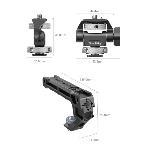 SmallRig 5322 Üst Tutma Kolu ve Monitör Cold Shoe Kiti