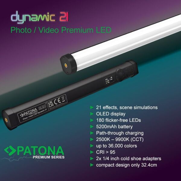 Patona 4291 RC30 RGB Tüp Fotoğraf ve Video Işığı