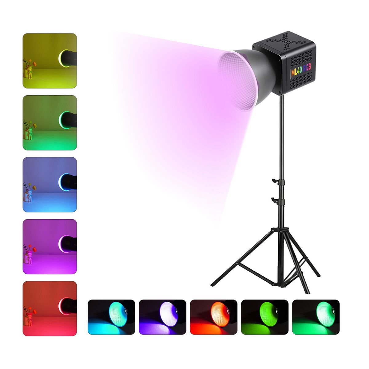 GDX ML40RGB Fotoğrafçılık ve Video Çekim Tekli Işık Seti