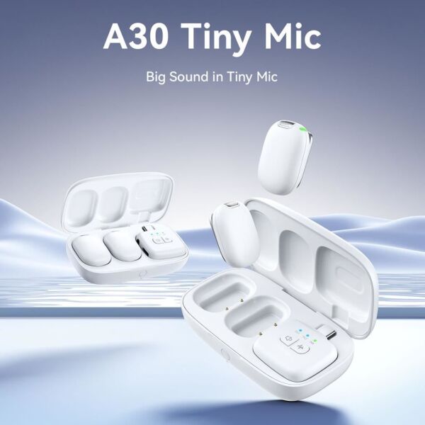 Ulanzi A30 Tiny 2 Kişilik Mikrofon Seti - Beyaz