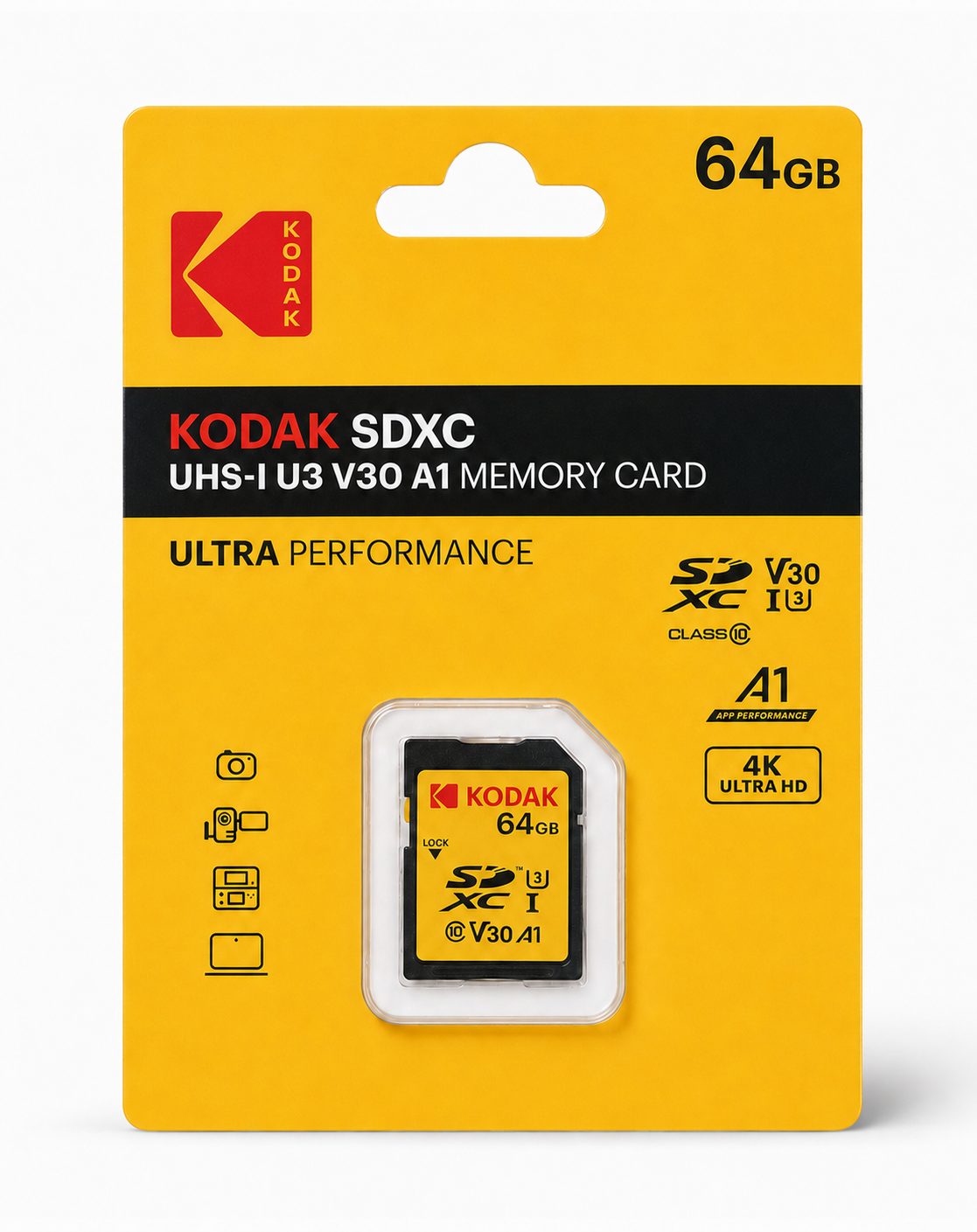 Kodak 64GB UHS-I U3 A2 V30Ultra SD Hafıza Kartı