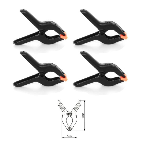 GDX FX4 Fon Tutucu 4'lü Mandal Clamp Profesyonel Arka Plan Sabitleme Mandalı