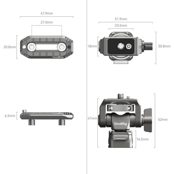 SmallRig 4487 HawkLock H21 NATO Kelepçeli Hızlı Çıkarma Monitör Desteği