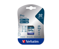 VERBATIM 47021 - 32GB PRO U3 SDHC CLASS 10 UHS-I (90MB/sn. - 45MB/sn.)