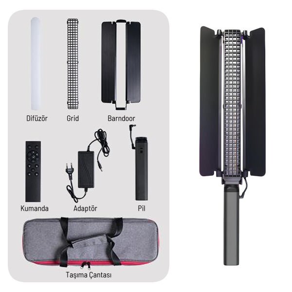 GDX ST-100 II RGB 120W Fotoğraf ve Video için Led Çubuk Işık