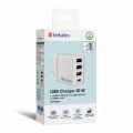 VERBATIM 49701 CHR-30EU2 USB-CHARGER 30W WHITE