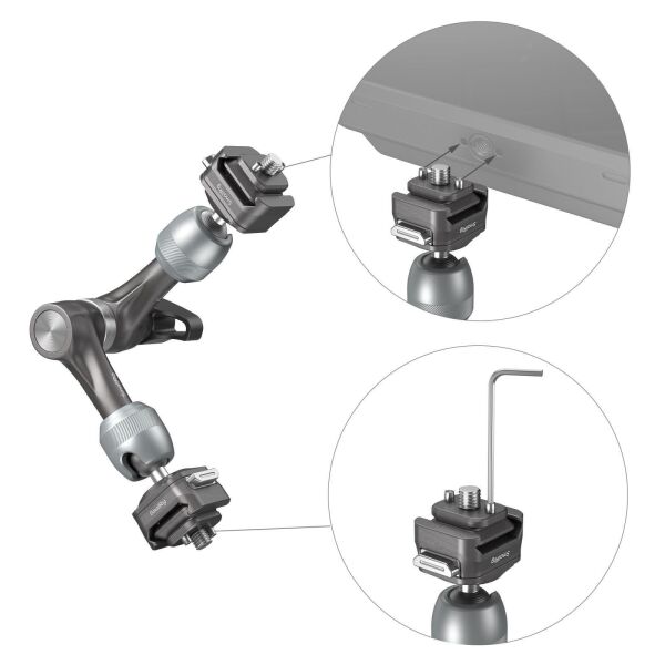 SmallRig 4490 HawkLock H21 Hızlı Çıkarma Rozet Sihirli Kol (7'')
