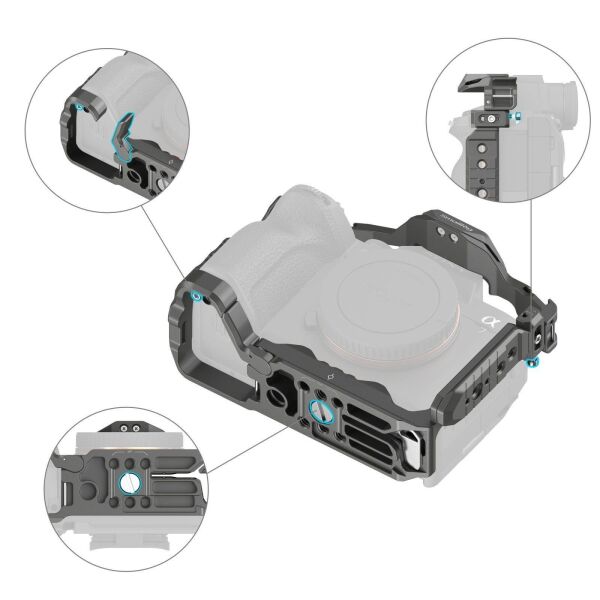 SmallRig 4481 Sony 7R V / 7 IV / 7S III / 1 / 7R IV için HawkLock Hızlı Çıkarma Kafesi
