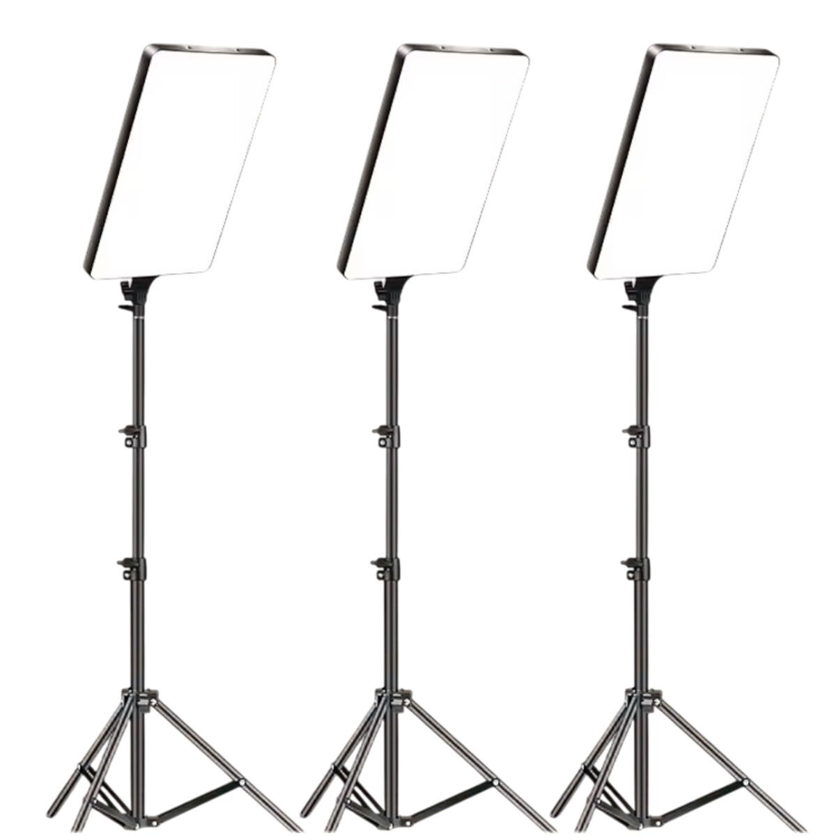 GDX P300TS BiColor Fotoğrafçılık ve Stüdyo Aydınlatması 80 Watt LED Video Panel Sürekli Işık Üçlü Set