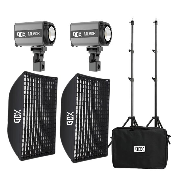 GDX ML60RGB Taşınabilir Video RGB Led İkili Işık Seti