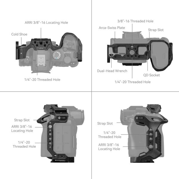SmallRig 4161 Black Mamba Canon EOS R6 Mark II / R6 Mark III için Kafes