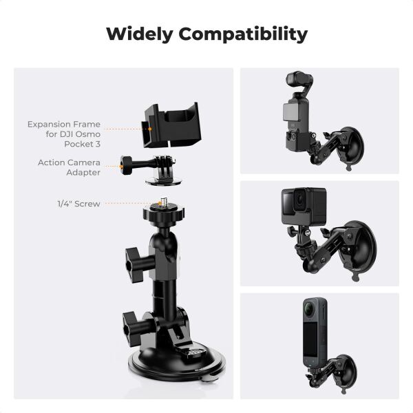 K&F Concept KF31.165 DJI Osmo Pocket 3/4  GoPro Hero 13/12/11/10/9  DJI Osmo Action 3/4/5 /6 Insta360 X5/X4 Vantuz