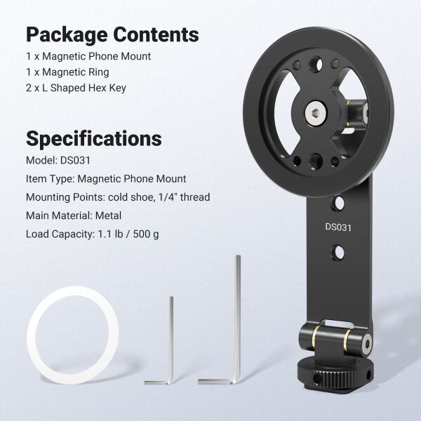 DS031 Profesyonel Manyetik Telefon Tripod Bağlantı Aparatı