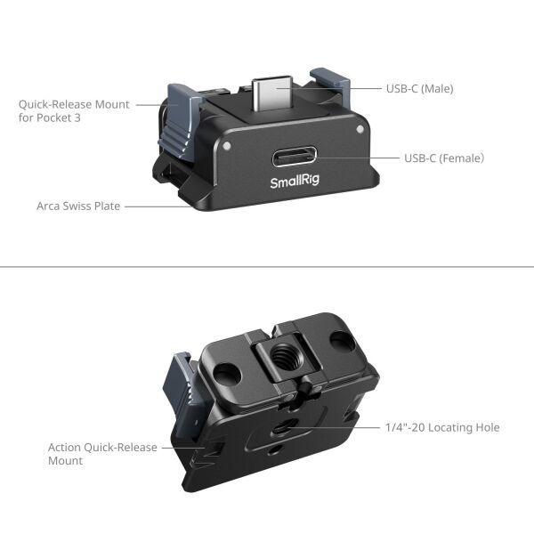 SmallRig 5376 DJI Osmo Pocket / 5 / 4 / 3 için Pil Adaptör Plakası