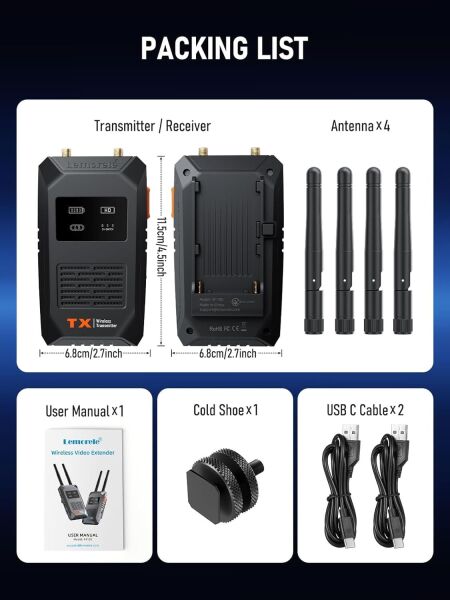 Lemorele R1100 Ultra Kablosuz Video Görüntü Aktarıcı