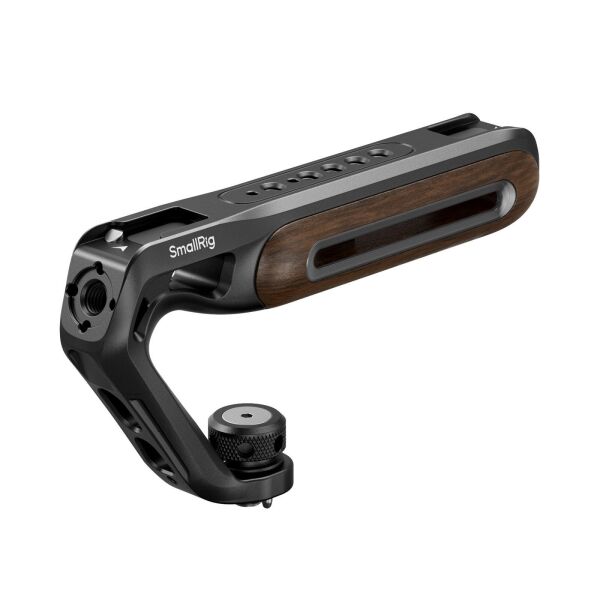 SmallRig 5252 Ahşap Üst Sap, 1/4''-20 ve ARRI 3/8''-16 Konumlandırma Vidası ile Birlikte