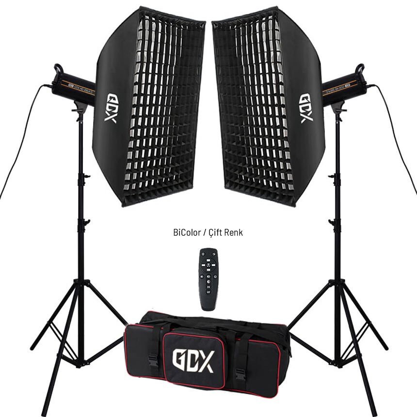 Gdx HD-300II C BiColor 2'li Işık Seti 300W Video Led Işığı