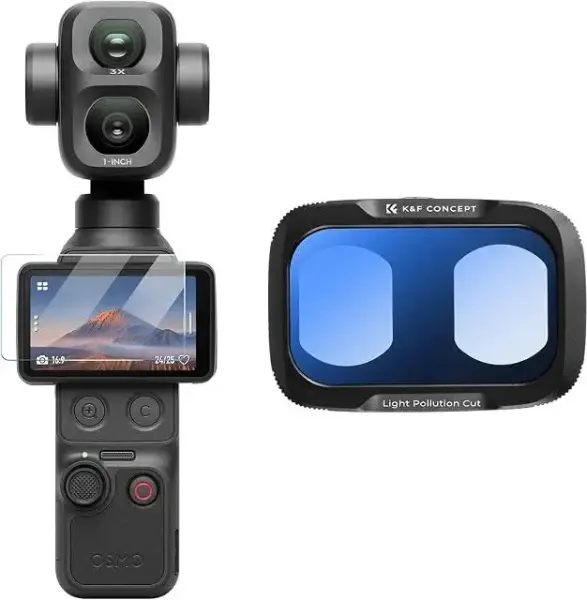 K&F Concept DJI Osmo Pocket 4P İçin Işık Kirliliği Önleyici Filtre (Anti-Light Pollution) (Plastik)