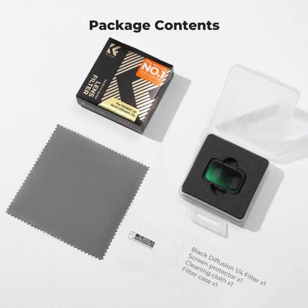 K&F Concept DJI Osmo Pocket 4P İçin Black Mist 1/4 Filtre (Plastik)