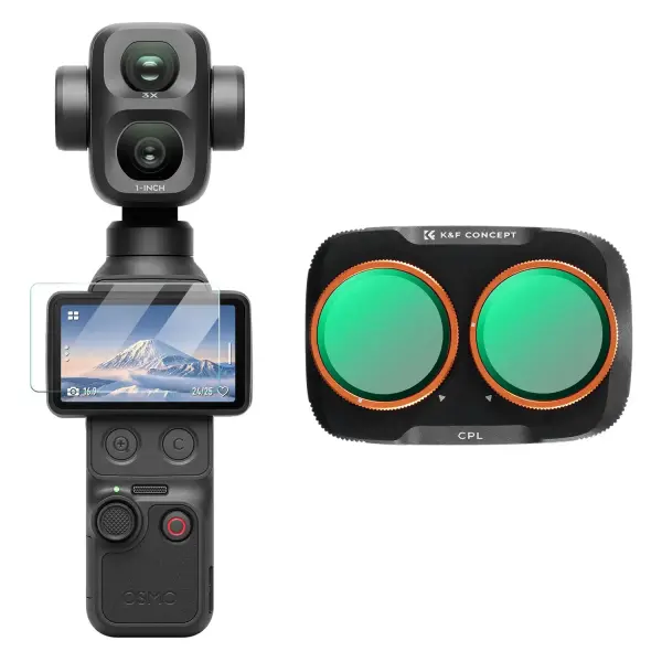 K&F Concept DJI Osmo Pocket 4P İçin Polarize (CPL) Filtre (Plastik )