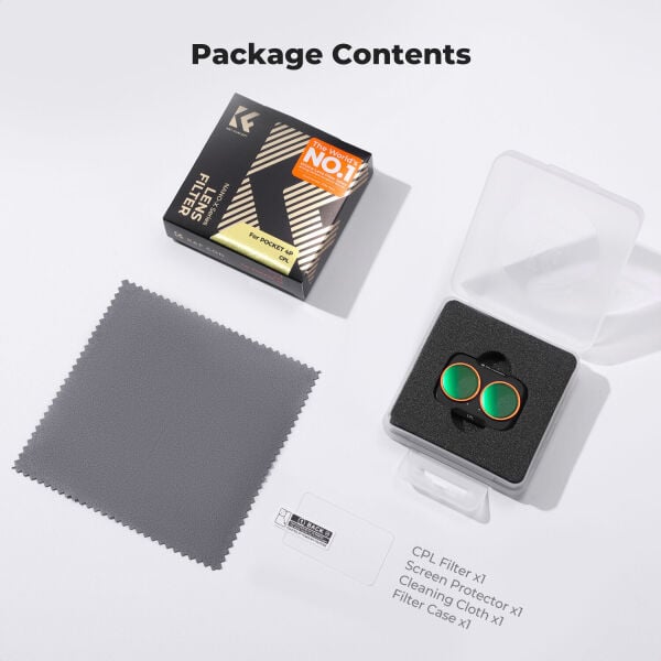 K&F Concept DJI Osmo Pocket 4P İçin Polarize (CPL) Filtre (Plastik)