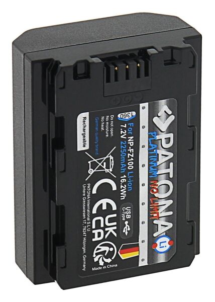 Patona 1360 Platinum Batarya Sony NP-FZ100 with USB-C