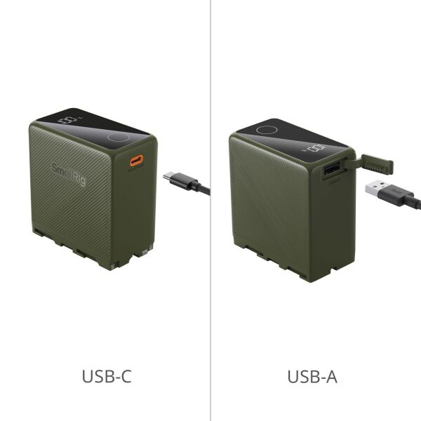 SmallRig 4577 NP-F970 USB-C Şarj Edilebilir Kamera Pili (Yeşil)