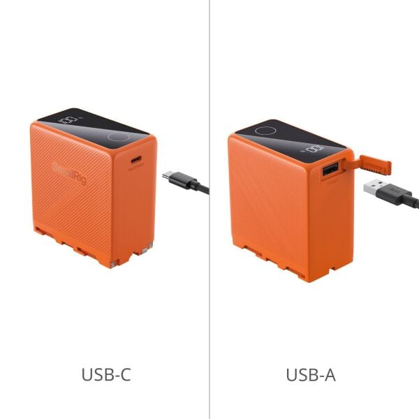 SmallRig 4576 NP-F970 USB-C Şarj Edilebilir Kamera Pili (Turuncu)