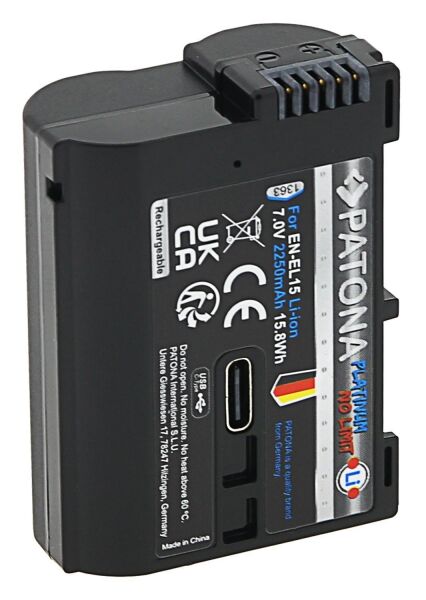 Patona 1363 Platinum Usb-C Girişli Batarya Nikon EN-EL15C