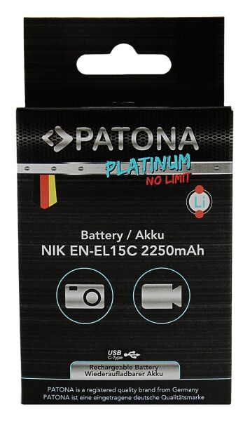 Patona 1363 Platinum Usb-C Girişli Batarya Nikon EN-EL15C