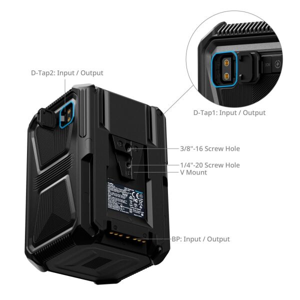 SmallRig 4985 X221 X-Touch Smart Üçlü Korumalı 1,5 m Düşmeye Dayanıklı, IP54 Su Geçirmez / Toz Geçirmez) V-Mount Batarya