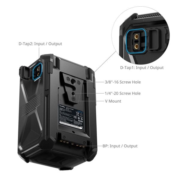 SmallRig 4984 X99 X-Touch Smart Üçlü Korumalı 1,5 m Düşmeye Dayanıklı IP54 Su Geçirmez / Toz Geçirmez) V-Mount Batarya