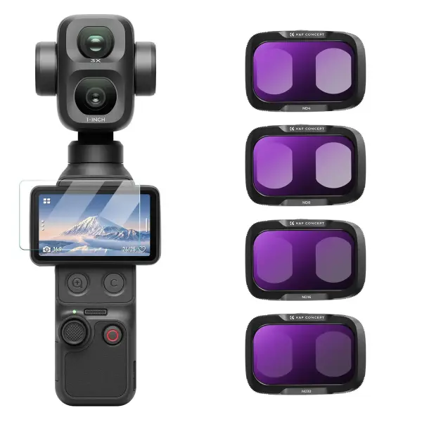 K&F Concept DJI Osmo Pocket 4P İçin 4 Parça ND Filtre Seti (ND4, ND8, ND16, ND32)