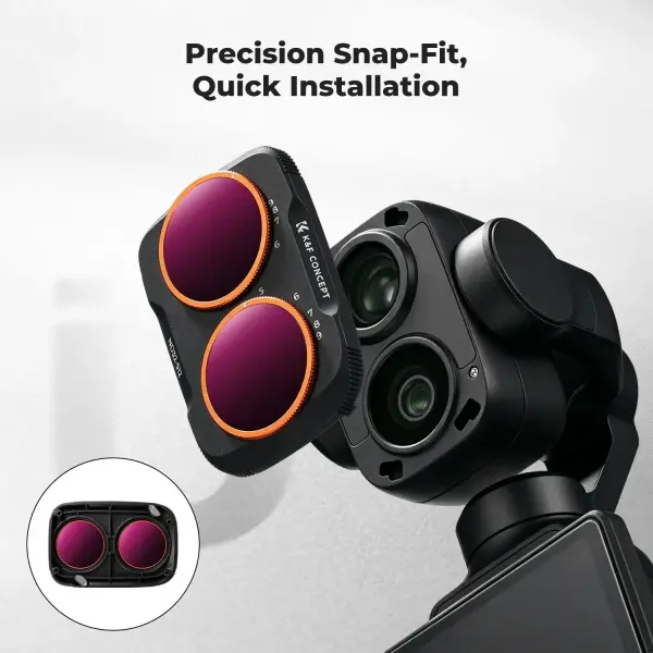 K&F Concept DJI Osmo Pocket 4P İçin Değişken ND Filtre (ND32-512)(Plastik)