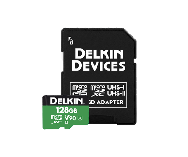 Delkin 128GB MicroSD UHS-II 2000X V90 Power Hafıza Kartı (Okuma:300 - Yazma:250)
