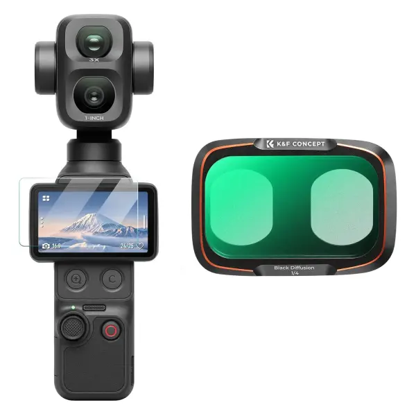K&F Concept DJI Osmo Pocket 4P İçin Black Mist 1/4 Filtre (Metal)