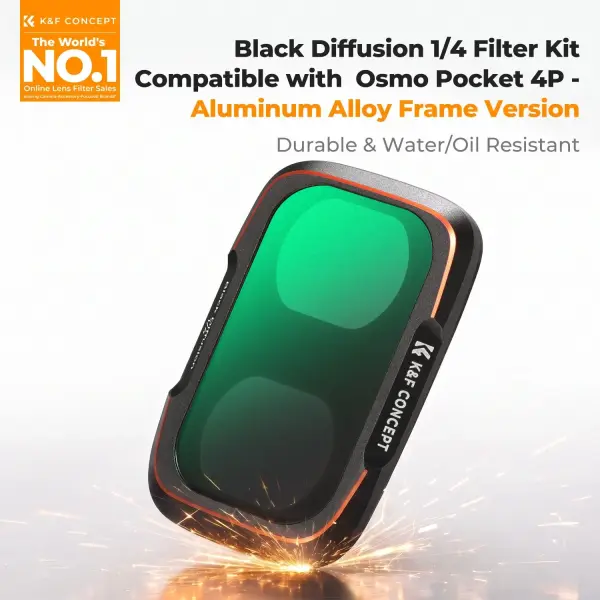 K&F Concept DJI Osmo Pocket 4P İçin Black Mist 1/4 Filtre (Metal)