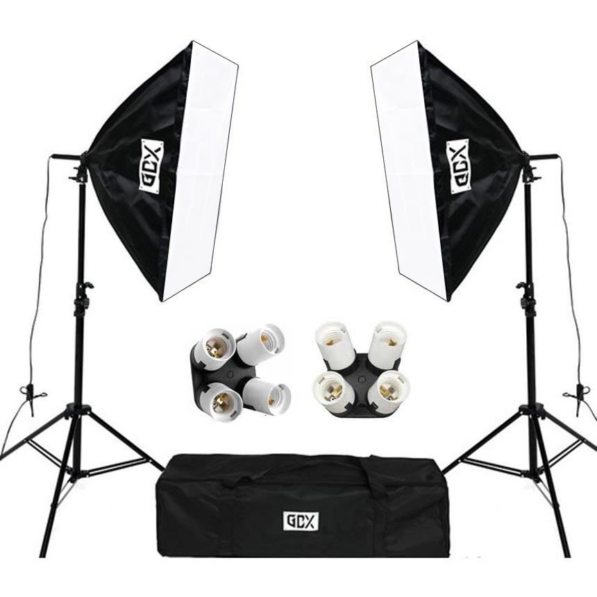 GDX TLB-4 Pro Light 50x70 cm Video ve Fotoğraf Çekim 2'li SoftBox Seti - 4 Duylu Softbox - Lambasız