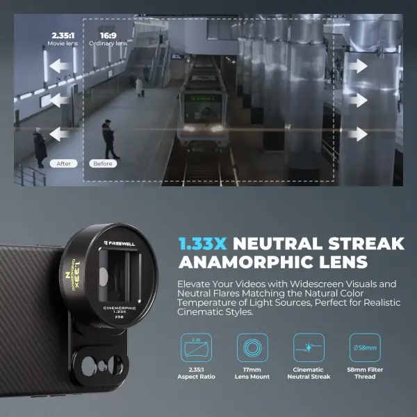 Freewell 1.33x Anamorphic Lens