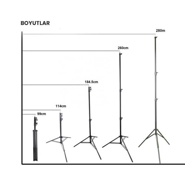 GDX LS-288 Plus Yaylı Kalın Işık Ayağı (280 CM)