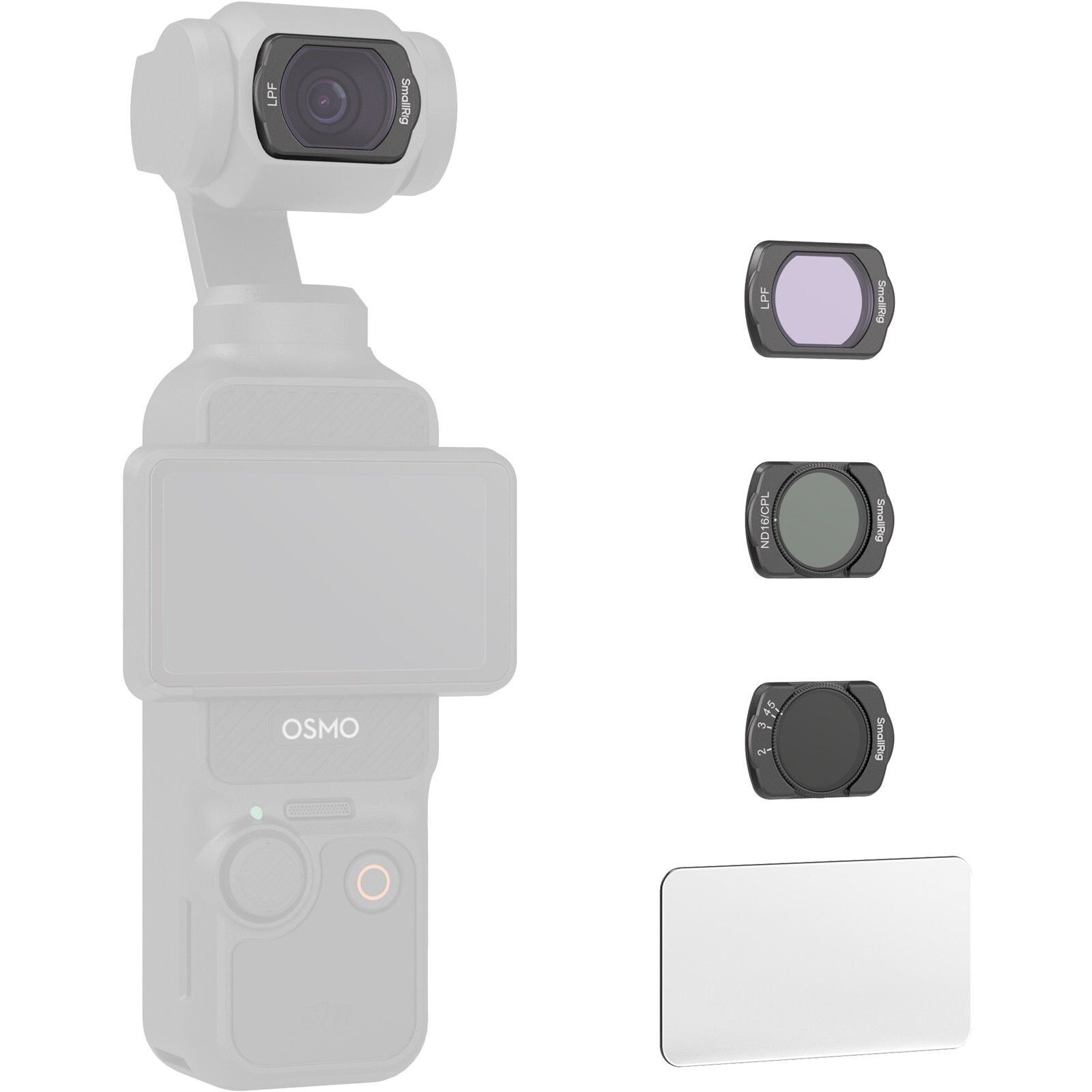 SmallRig 4776 DJI Osmo Pocket 3 için VND2-5 / ND16/CPL / LPF Filtresi / Ekran Koruyucu Filtre Kiti